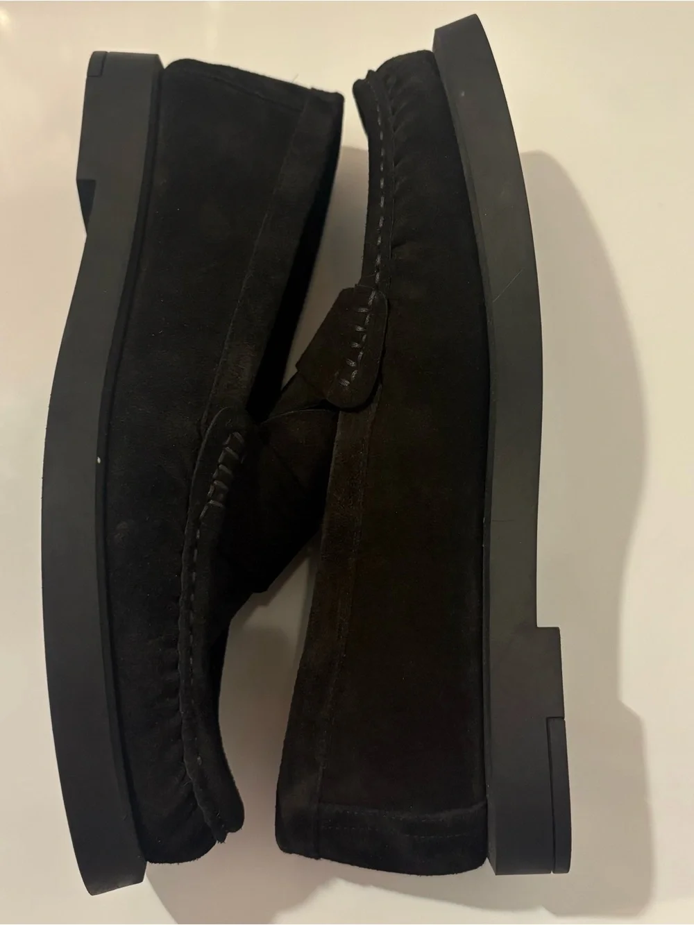 Stuart Weitzman Black Suede Blake Penny Loafers NEW Women’s 7B